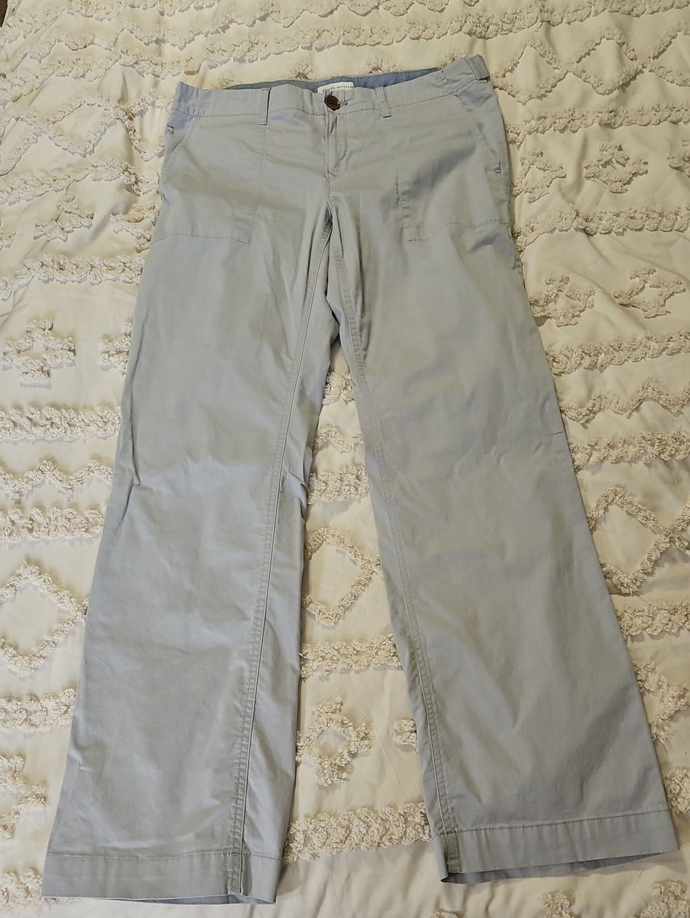 Banana Republic Pale Blue Cotton Pants with Brown Button